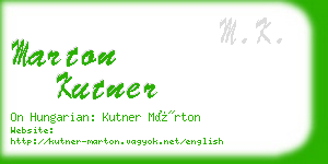 marton kutner business card